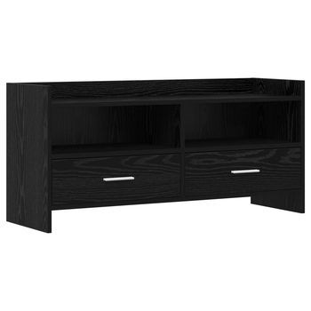 Mueble De Tv 100 X 33 X 47 Cm Roble Negro Madera De Ingeniería Vidaxl