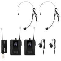 microfono vonyx wm552b diadema uhf con 2 bodypacks y receptor recargable