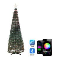 arbol de navidad led con temporizador e interruptor verde 160 cm saarloq