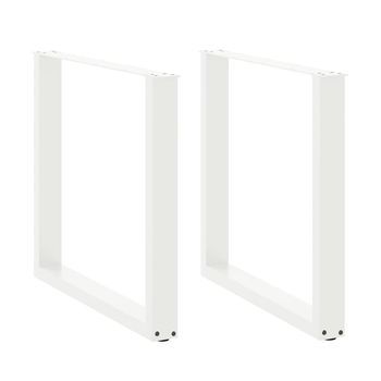 Patas Para Mesa De Comedor En Forma De U (2 Unidades), Color Blanco, 90 X (72-73) Cm, Acero Vidaxl