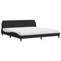 cama con colchon dover tela negro 200x200 cm vidaxl