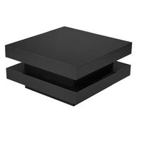 mesa de centro contemporanea con led en 16 colores - forma cuadrada - negro