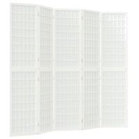 biombo plegable con 5 paneles estilo japones blanco 200x170 cm vidaxl