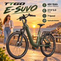 bicicleta electrica ttgo e-suvo-s6 de 275 pulgadas para adultos bateria de 48 v y 15 ah motor con sensor de par de 250 w y 70 nm frenos de disco hidraulicos 7 velocidades autonomia de 120 km