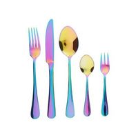 cuberteria moderna conjunto 30 cubiertos para 6 personas cuchillo tenedor cuchara cucharilla tenedor para postre acero inoxidable multicolor fusilli