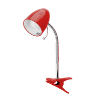 aigostar - flexo led escritorio con pinza e27max 11w cable 15 m con interruptor h35cm bombilla no incluida roja