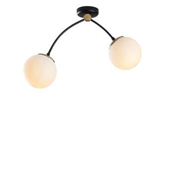 Lámpara De Techo Kromozom-1001 Blanco Negro Metal Vidrio 51x15x41 Cm