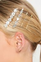 juego 4 horquillas doradas con strass