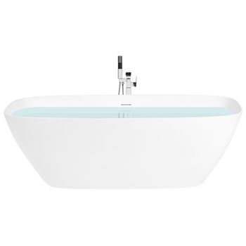Bañera Independiente De Solid Surface Con Borde Fino 170 Cm Blanco Sella