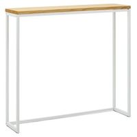 mesa alta icub big wood 120x30x110cm blanca en madera maciza de pino acabado natural estilo nordico industrial box furniture