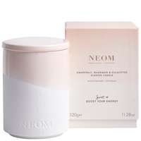 neom wellbeing london scent to boost your energy grapefruit mandarin and eucalyptus scented candle 320g