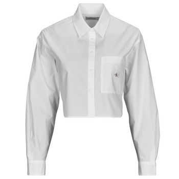Calvin Klein Jeans Camisa WOVEN LABEL CROPPED SHIRT para mujer