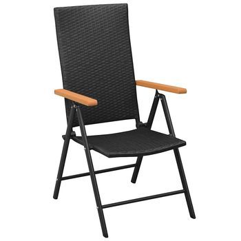 Pack 2 Uds Sillas De Jardín | Silla De Exterior | Sillón Apilables Ratán Sintético Negro