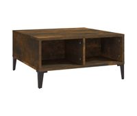 mesa de centro madera de ingenieria roble ahumado 60x60x30 cm
