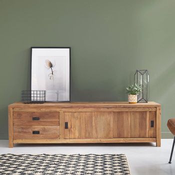 Mueble de tv de teca maciza reciclada de 180 cm