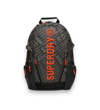 Superdry para mujer. W9110425A Mochila Tarp AOP negra (OSFA), Negro, Casual, Poliéster