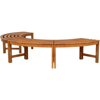 Banco Semicircular Male Sin Respaldo 250 Cm Madera Teca Ø 250 Cm Clp