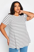 yours camiseta canale blanca de rayas mujer curvy y tallas grandes yours