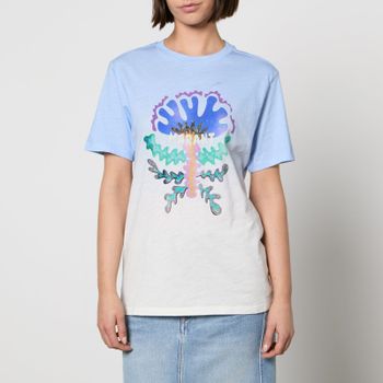 Marant Etoile Zewel Flocked Logo Cotton-Jersey T-Shirt - M