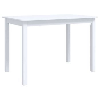 Mesa De Comedor De Madera Maciza De Caucho Blanca 114x71x75 Cm Vidaxl