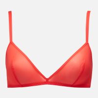 calvin klein unlined nylon-blend triangle bralette - xs