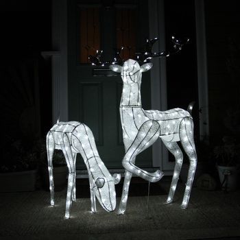 Ilumina A Los Renos En El Exterior Figura Navideña Figura Led Decoración De Jardín Ciervo