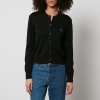 maison kitsune fox head wool cardigan - xs