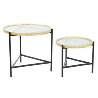 mesita auxiliar set 2 cristal metal 62x62x555