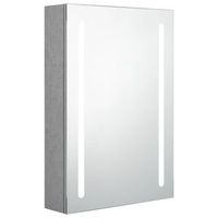 armario de bano  mueble bano con espejo y led gris hormigon 50x13x70 cm