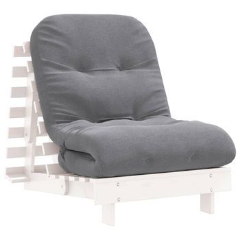 Futón Sofá Cama Con Colchón Madera Maciza Blanco 70x206x11 Cm Vidaxl