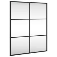 espejo de pared rectangular de hierro negro 50x60 cm vidaxl