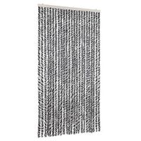 cortina antimoscas chenilla gris negro y blanco 100x230 cm