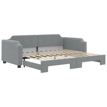 Cama Individual | Cama Para Adultos | Sofá Cama Nido Tela Gris Claro 80x200 Cm