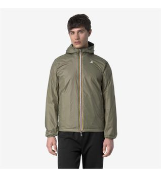 K-way para hombre. K2124EW Chaqueta Jake Plus.2 Double negro, verde (S), Casual, Poliéster