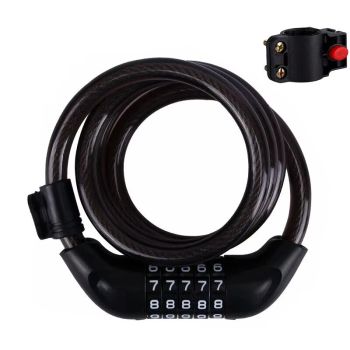 Candado para bicicleta XANES, candado de acero con contraseña, código de cinco dígitos, antirrobo, cable de seguridad po