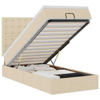 cama otomana con colchon crema 90x200 cm tela vidaxl