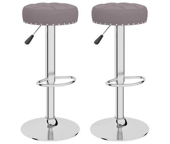Vidaxl taburetes de cocina 2 unidades tela gris taupé