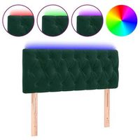 cabecero cama  panel de cabecera con led de terciopelo verde oscuro 90x7x7888 cm