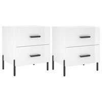 conjunto de 2 mesitas de noche con dos cajones 40 x 35 x 475 cm madera contrachapada blanca y hierro dec034989
