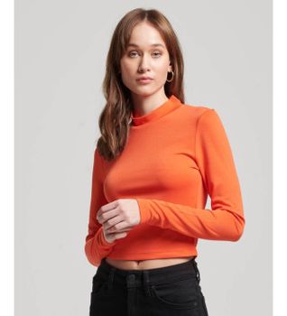 Superdry para mujer. W6011737A Camiseta de manga larga con espalda abierta naranja (XS), Casual