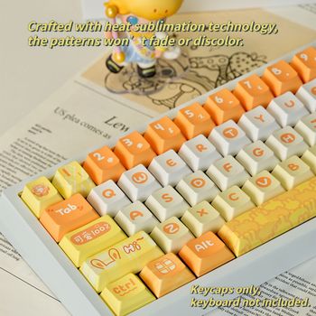 Nuevas teclas PBT de 120 teclas, juego de teclas PBT con perfil Cherry, sublimación de tinta en 5 lados, antideslumbrantes, compatibles con teclados 61-108