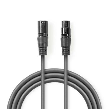 Cable de audio Nedis COTH15010GY05 XLR balanceado 0,5 m gris