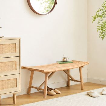 Banco en madera de bambú