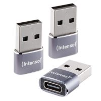 adaptador usb-c a usb-a intenso c480a pack 3 antracita aluminio