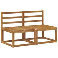 2 pieza sofa intermedio de exterior madera de acacia solida vidaxl
