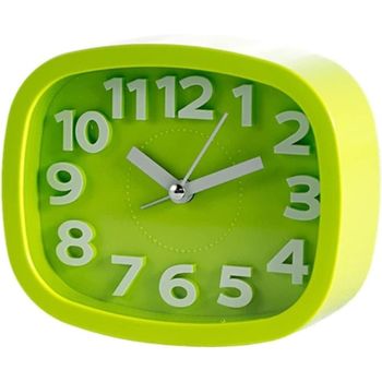 Despertador Analógico Silencioso de 12 cm – Diseño Moderno en Verde o Blanco, Reloj de Mesa con Alarma, Sin Tictac, Ideal para Dormitorio, Oficina o Viaje