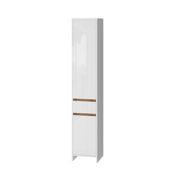 Armario De Baño Detmold 35 X 190 Cm Con 2 Puertas Y Un Cajón Vicco