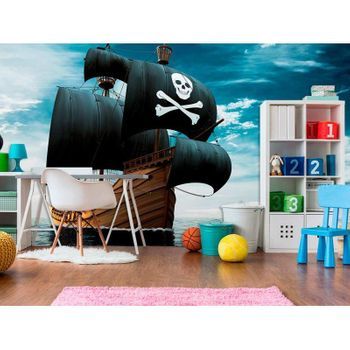 Fotomural Vinilo Infantil Barco Pirata Realista 400 X 300 Cm