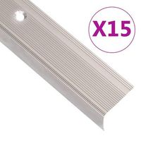 perfiles de peldanos forma de l 15 uds aluminio champan 90 cm vidaxl