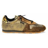 cetti zapatillas deportivo combinado piel efecto metal con print animal para mujer